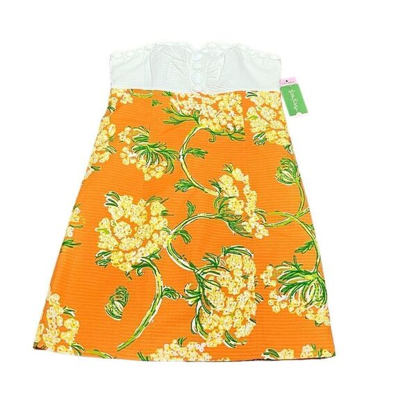 NWT Lilly Pulitzer Bowen Dress Lace By The Docks Nectar Orange, Size 8, NWT - Picture 2 of 12